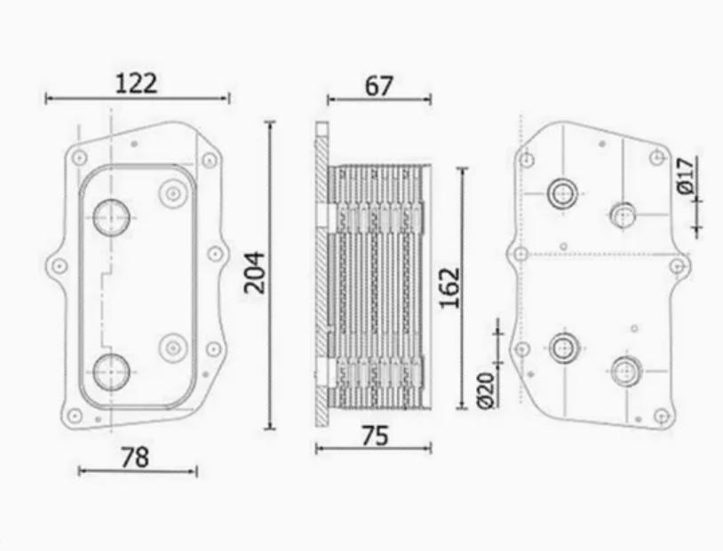 High quality oil cooler 04252960 for Deutz TCD2.9 TCD3.6L4 engine wholesale and export distributor