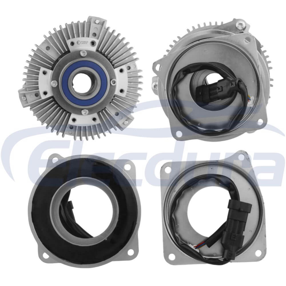 Electronic fan clutch controlled by ECU for heavy duty truck and commercial vehicle cooling systems