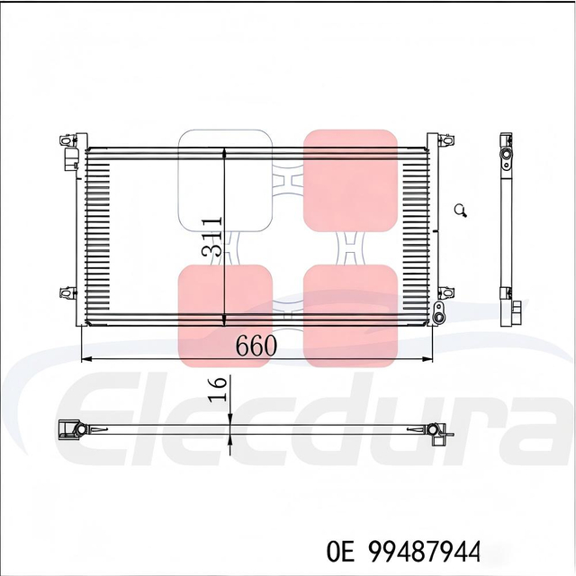 Wholesale 99487944 Condenser for IVECO Daily; Premium replacement for Nissens 94756; Factory-direct stock for distribution.
