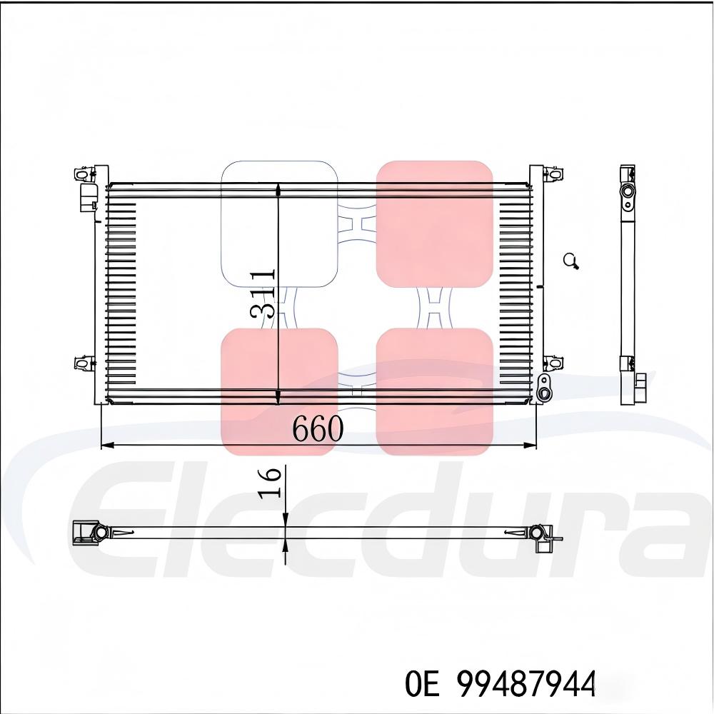 Wholesale 99487944 Condenser for IVECO Daily; Premium replacement for Nissens 94756; Factory-direct stock for distribution.