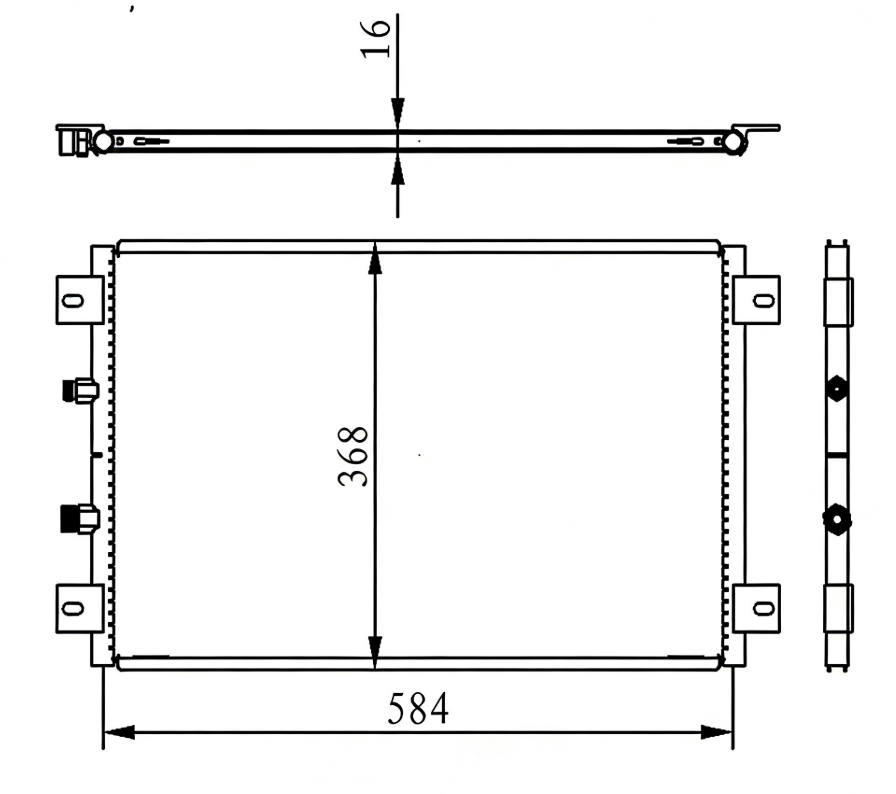 Factory Drawing 1640588 AC Condenser Fits for Caterpillar Engine, Excavator