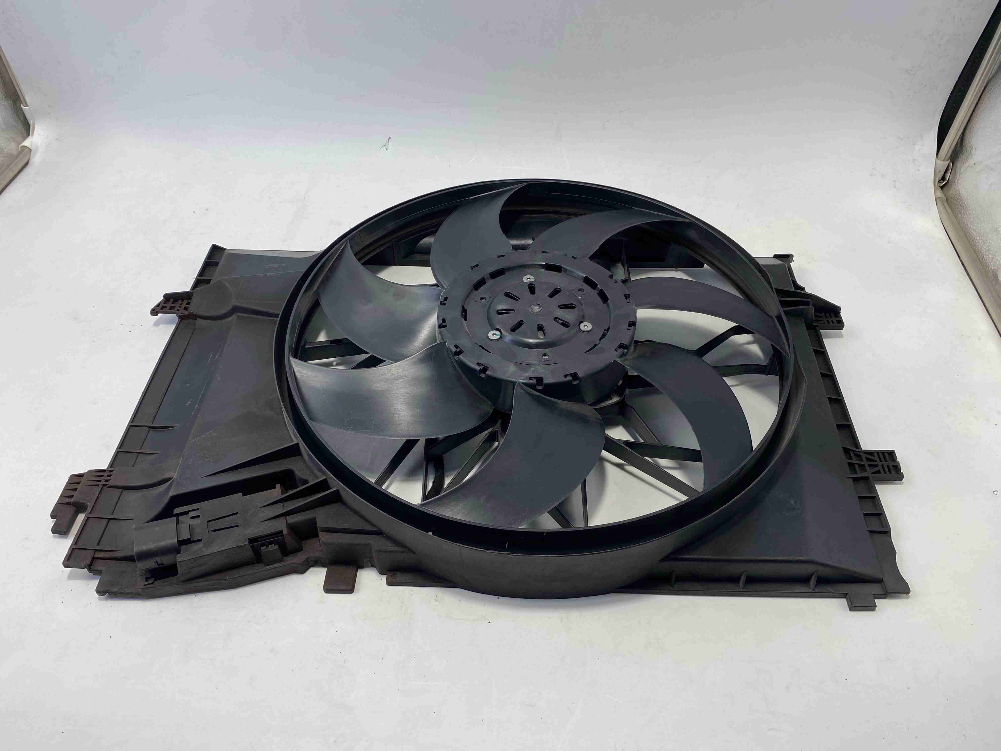 Mercedes C-Class W203 Radiator Fan A2035000493 shroud and blade; Durable replacement B2B auto parts stock.