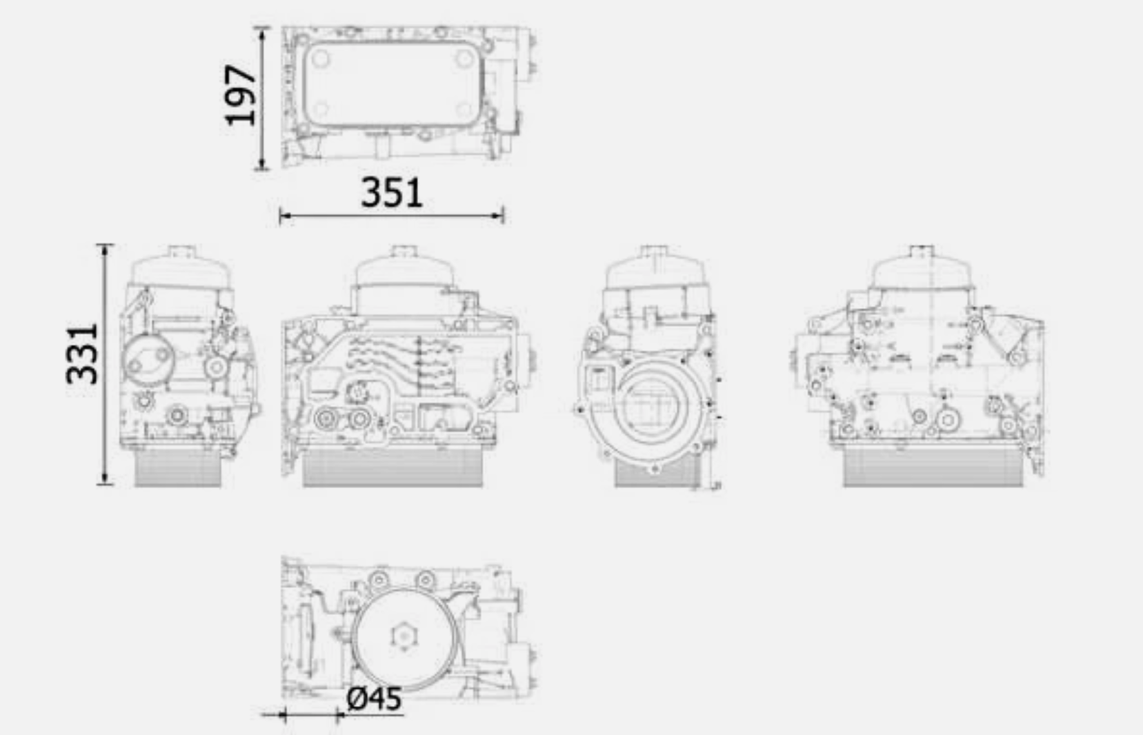 Precision 04905483 Oil Cooler Box for Deutz Volvo TCD4L2013 – efficient heat exchanger for heavy-duty use.