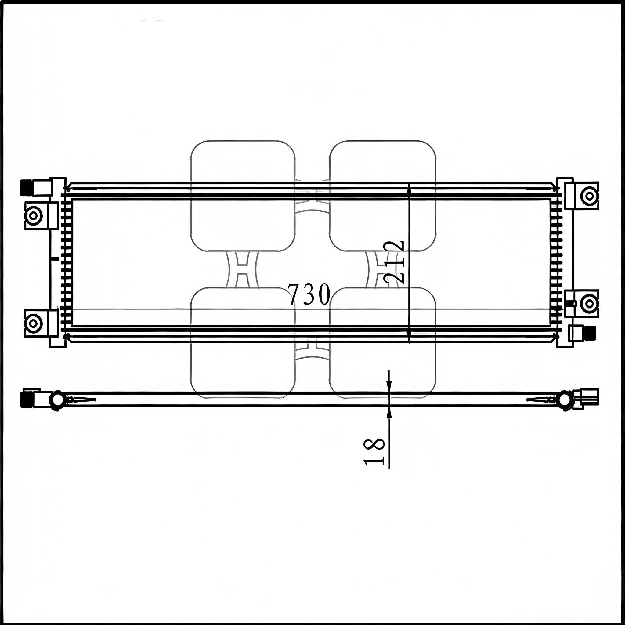 Peterbilt 362 Condenser 1803543; OE replacement for 1986-1989 models; Commercial vehicle B2B cooling stock.