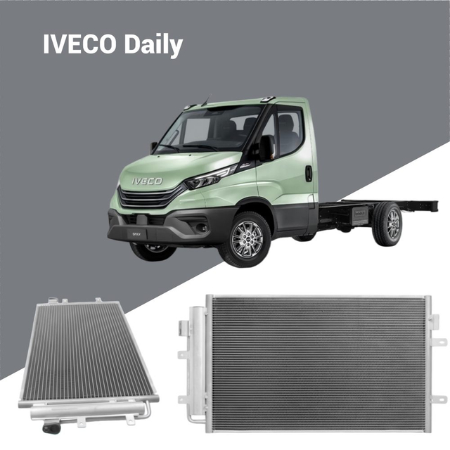 5801255825 AC Condenser for IVECO Daily 2014-Up; OE-quality truck cooling component; Wholesale supply for B2B importers.