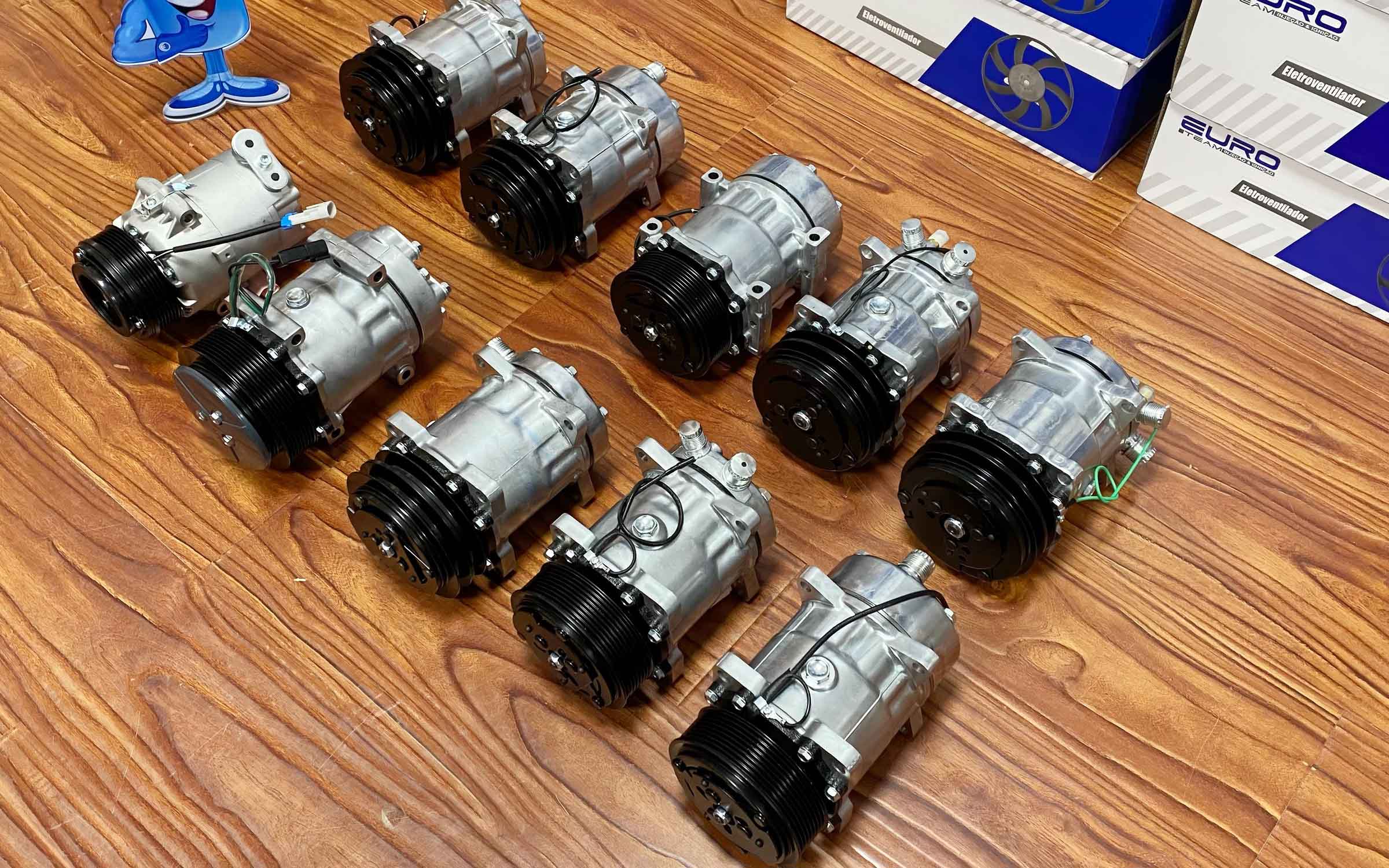 AC compressors packed and ready for distribution in South American markets