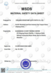Elecdura Cooling Certification MSDS