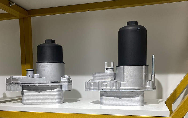 Elecdura OEM replacement engine oil coolers in bulk display