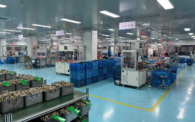 Thermostat assembly line in automotive cooling parts factory