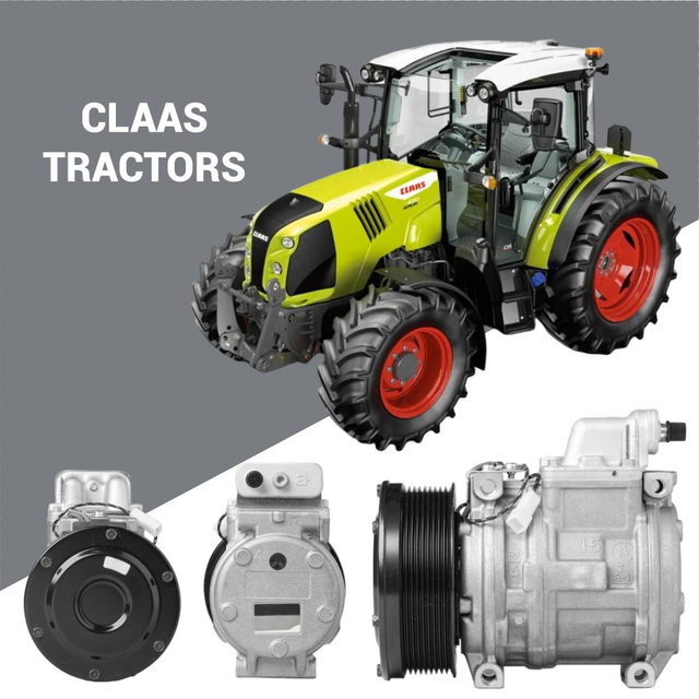 10PA15C AC Compressor PV8 12V for Claas Combine/Tractor; 120mm Pulley, Direct Mount; Wholesale Heavy Duty HVAC.