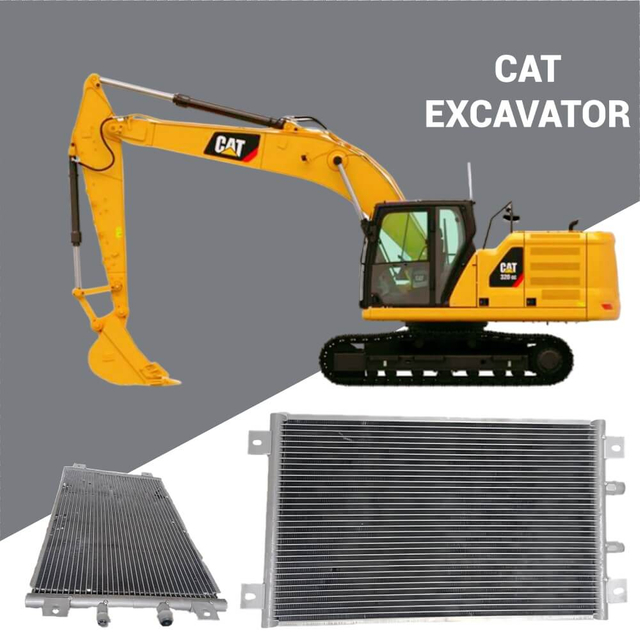 1640588 AC Condenser Assembly for Caterpillar 312C 315C 318C Excavator; Heavy equipment wholesale.