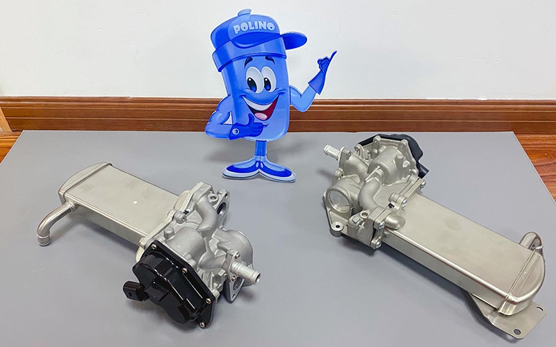 Elecdura oil cooler labeled with OEM customer logo