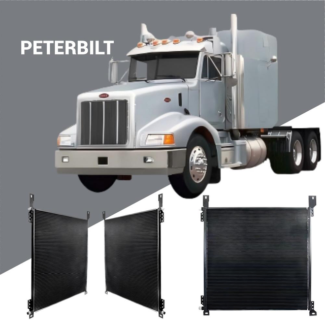 Peterbilt AC Condenser 1803809 1804015; OE cross-reference F316069; Heavy duty truck HVAC wholesale component.
