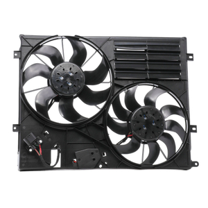 7N0121207A VW Sharan II Dual Radiator Cooling Fan Assembly; Brushless Motor, OE Replacement.