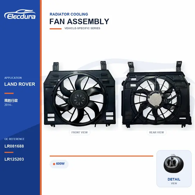 Radiator Cooling Fan Assembly for Land Rover Range Rover 600W LR081688 Bulk Supply