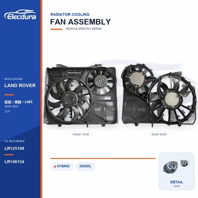 Radiator Cooling Fan Assembly for Land Rover Discovery / Range Rover LR125198 Bulk Supply