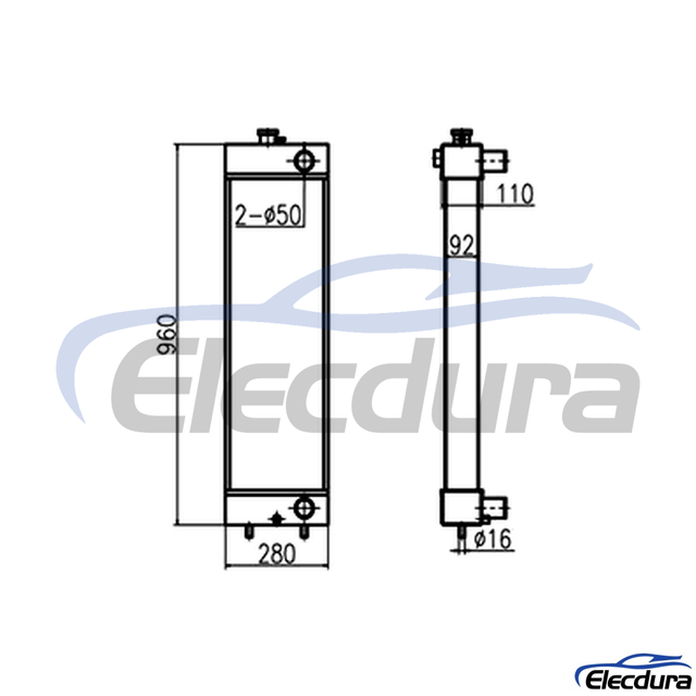 281-3625 Caterpillar E312D Old Version Water Tank Radiator Core