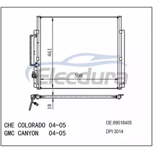 89018405 Chevrolet Colorado GMC Canyon 2004-2005 Sestava kondenz&aacute;toru klimatizace