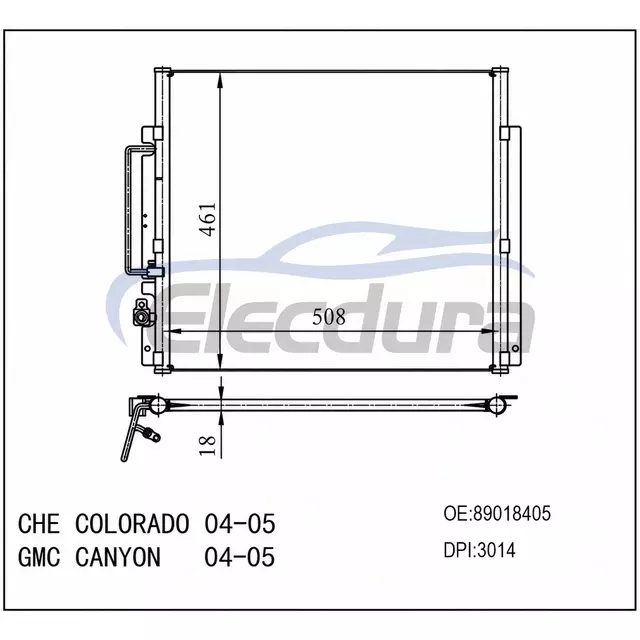 89018405 Chevrolet Colorado GMC Canyon 2004-2005 A/C Condenser Assembly