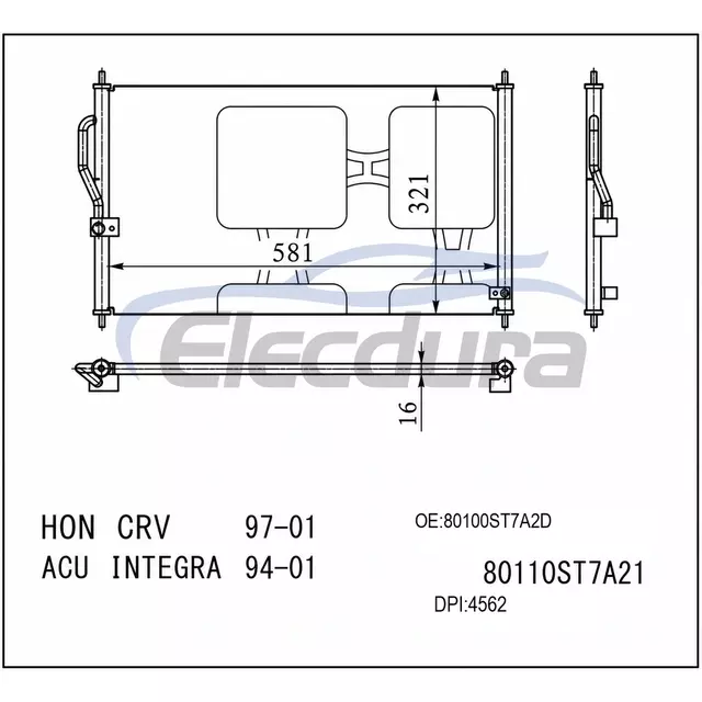 80110S10003 Honda Cr-V 1997-2001 A/C Condenser
