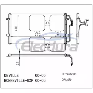 52482183 Cadillac DeVille 2000-2005 Klima Kondenser Komplesi