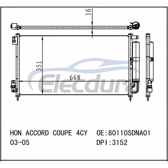 80110SDNA01 Honda Accord 2003-2005 A/C Condenser