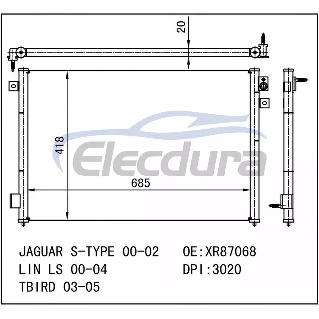 XR87068 Jaguar S-Type 2000-2002 A/C Condenser