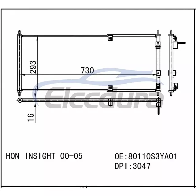 80110S3YA01 Honda Insight 2000-2005 A/C Condenser