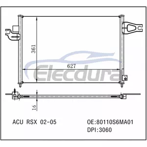 80110S6MA01 ฮอนด้า Acu Rsx 2002-2005 A/C คอนเดนเซอร์