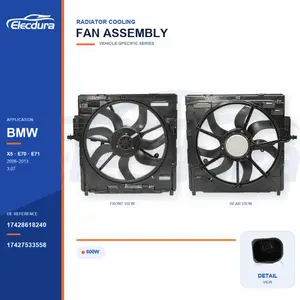 Radiator Cooling Fan Assembly for BMW E70 / E71 600W 17428618240 Bulk Supply
