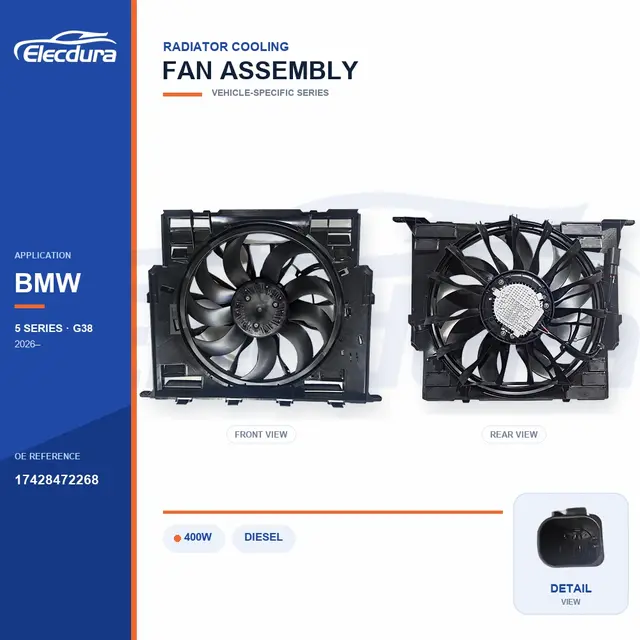 Radiator Cooling Fan Assembly for BMW G38 400W 17428472268 Bulk Supply