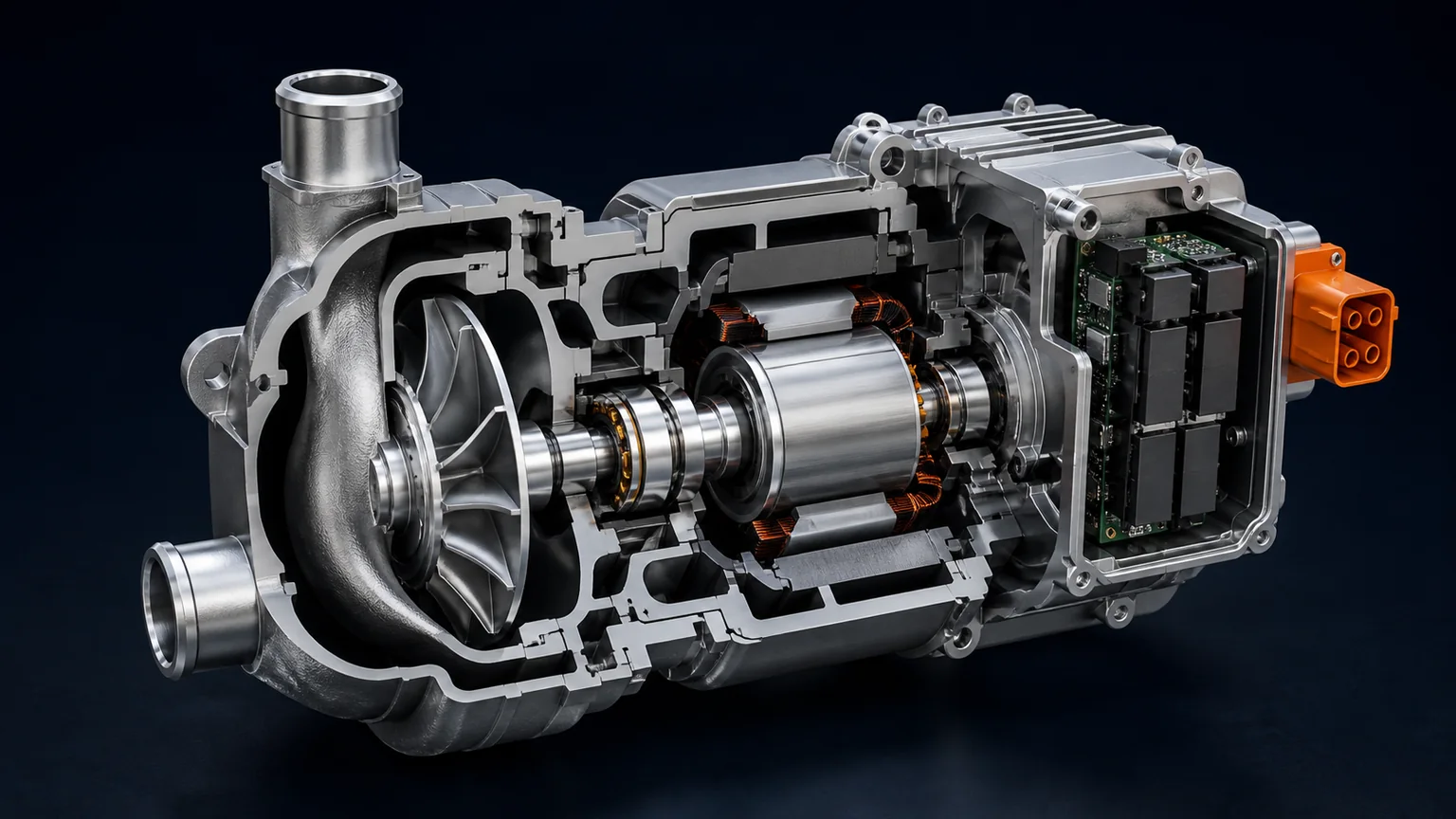 Typical oil free centrifugal e cooling compressor cutaway