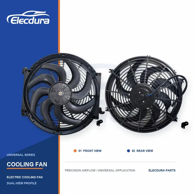 Universal Radiator Cooling Fan 14 Inch Curved Blade 220W Wholesale