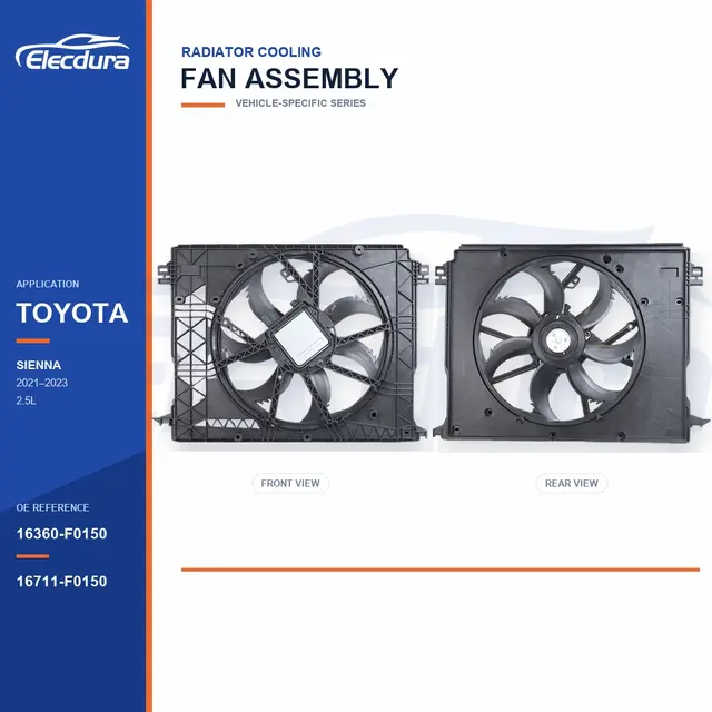 Radiator Cooling Fan Assembly for Toyota Sienna 16360-F0150 Bulk Supply