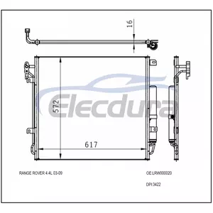 JRB500140 Land Rover Discovery 4 4 2005-2009 A/C Condenser 16mm Core
