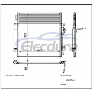 68003971AB Jeep Liberty 2008-2012 A/C Condenser 16mm Core