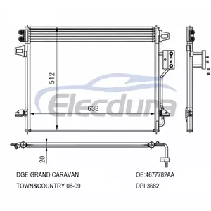 4677789AA Dodge Grand Caravan Town&country 2008-2009 A/C Condenser