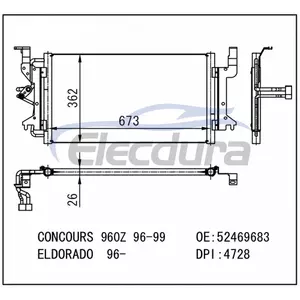 PC4728P Cadillac DeVille 1996-2002 Klima Kondansat&ouml;r&uuml;