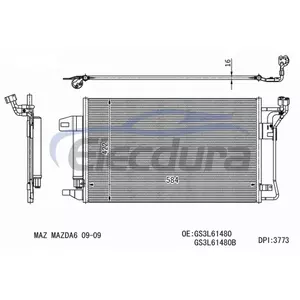 GS3L61480 Mazda 6 2009 A/C Condenser
