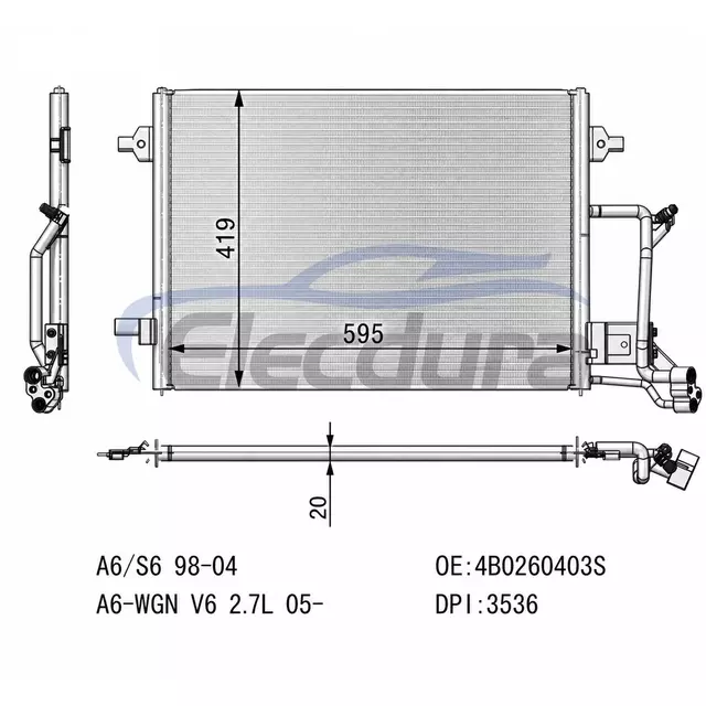 4B0260403S Audi A6 1998-2005 Конденсатор кондиціонера