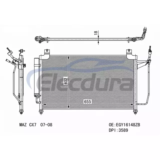 EGY16148ZB Mazda Cx7 2007-2008 Конденсатор кондиціонера