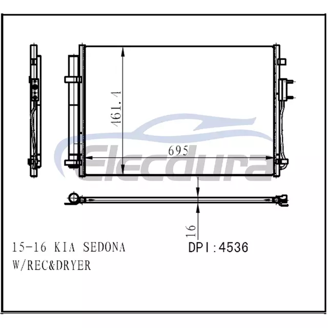 97606A9000 Kia Sedona 2015-2016 A/C Condenser