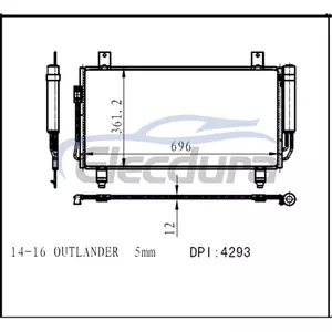 7812A220 Mitsubishi Outlander 2014-2016 Skraplacz klimatyzacji 12mm rdzeń