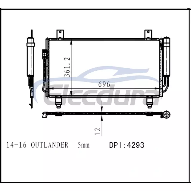 7812A220 三菱アウトランダー 2014-2016 A/C コンデンサー 12mm コア