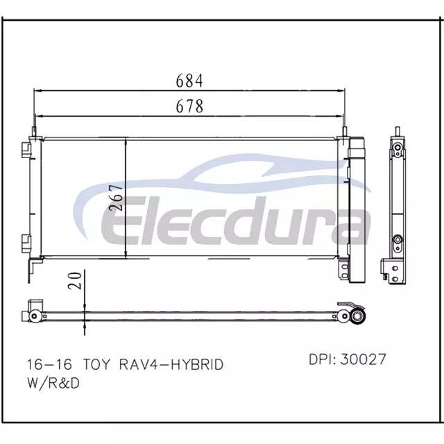 8846042150 Toyota Rav4-Hybrid 2016+ Alıcı/Kurutuculu HİBRİT Klima Kondansat&ouml;r&uuml;