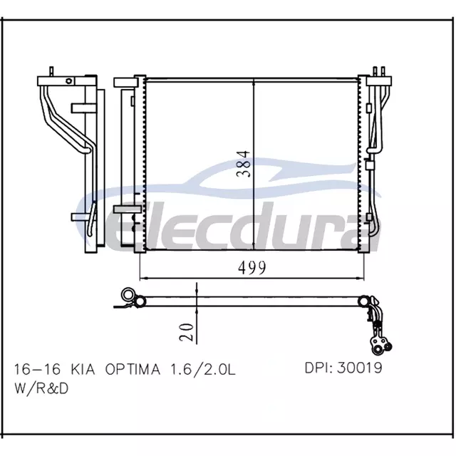 97606C1101 Kia Optima 2016+ A/C Condenser Assembly