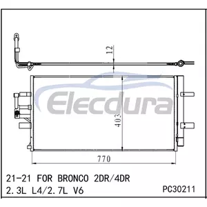 MB3Z19712A Ford Bronco 2021-2023 A/C Condenser Assembly