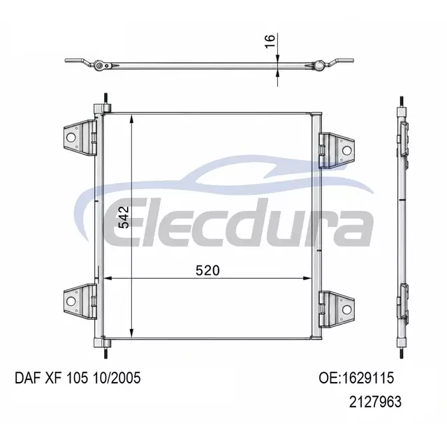 1629115 DAF XF 105 2005-present A/C Condenser