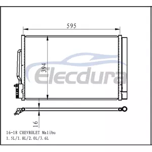 84208083 Chevrolet Malibu 2016-2018 1.5L / 1.8L / 2.0L / 3.6L A/C Condenser 16mm Core