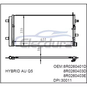 8R0260401D คอนเดนเซอร์เครื่องปรับอากาศ Audi A6 2011-2016